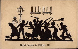 Night Scenes in Eldred, Ill Illinois Comic, Funny Postcard Postcard
