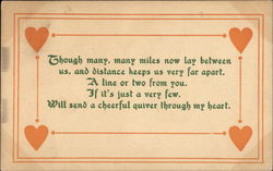Poem Framed in Hearts Postcard Postcard