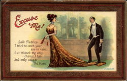 Excuse Me Comic, Funny Postcard Postcard