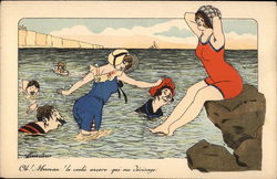 Oh! Maman! Le Voila Encore Qui Me Devisage Postcard