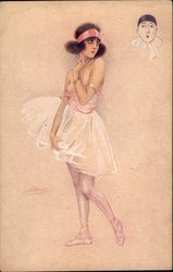 Topless French Ballerina Postcard