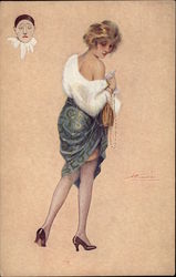 Peches Capitaux par Suz. Meunier Women Postcard Postcard