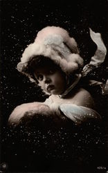 Child in Winter Bonnet and Muff Postcard