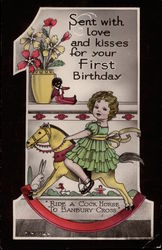 Love and Kisses For Your First Birthday Postcard