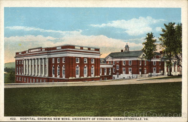 Hospital, showing new wing, University of Virginia Charlottesville