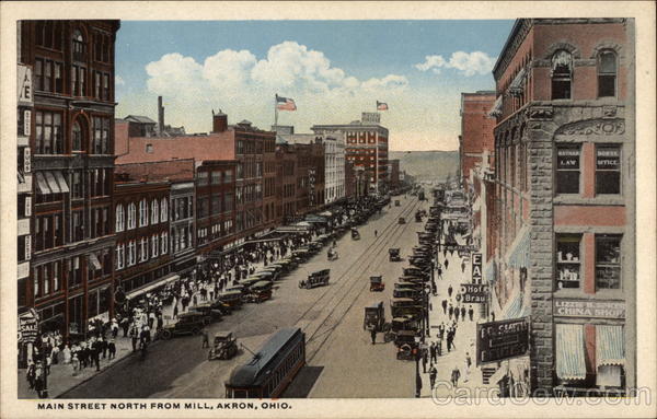 Main Street North from Mill Akron Ohio