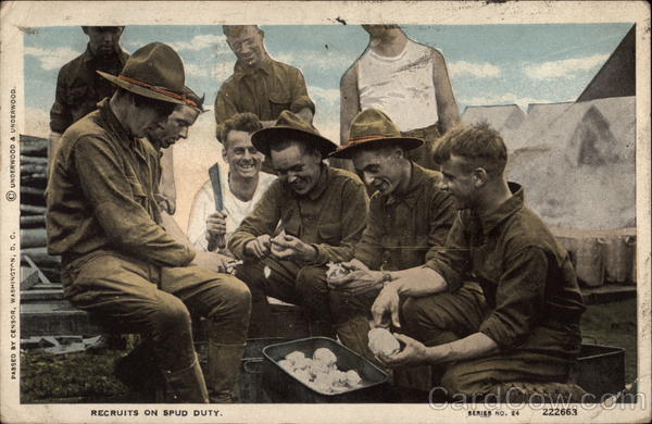 Recruits on Spud Duty World War I