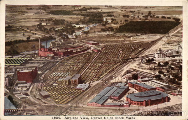 Airplane View, Denver Union Stock Yards Colorado