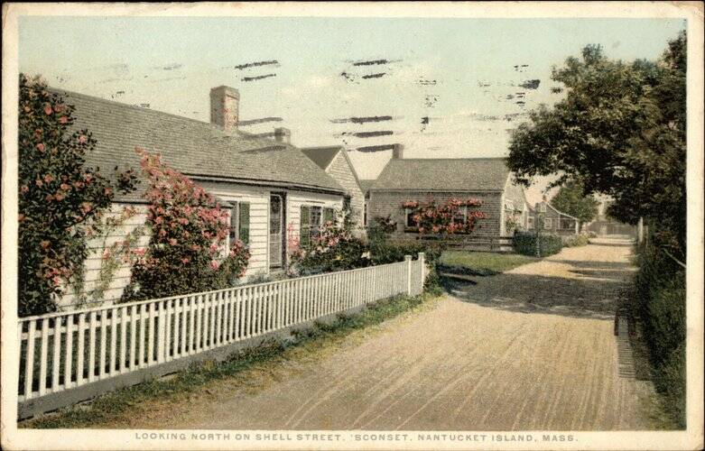 Looking north on Shell Street, Nantucket Island Siasconset Massachusetts