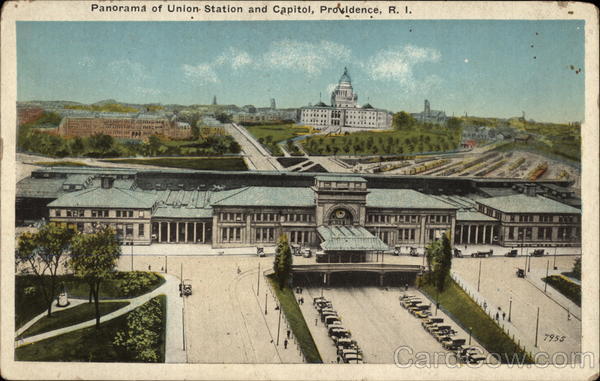 Panorama of Union Station and Capitol Providence Rhode Island