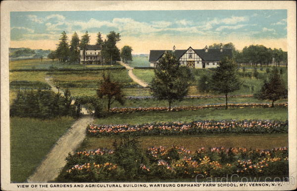 Vies of the gardens and agricultural building, Wartburg Orphan's Farm School Mount Vernon New York