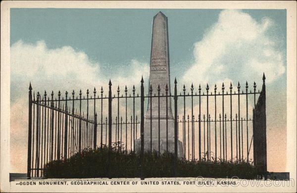 Ogden Monument, Geographical Center of United States Fort Riley Kansas