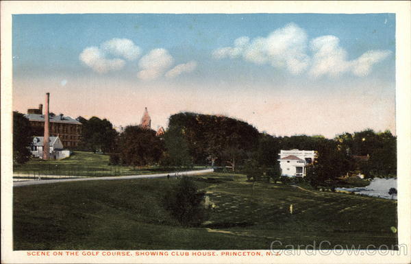 Scene on the golf course, showing club house Princeton New Jersey