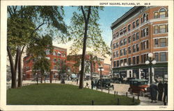 Depot Square Rutland, VT Postcard Postcard