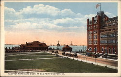 Hampton Roads and Dock Old Point Comfort, VA Postcard Postcard