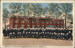 Mess Hall at Mess Hour, Berkeley Training Station Postcard