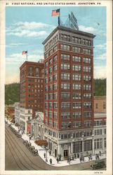 First National and United States Banks Johnstown, PA Postcard Postcard