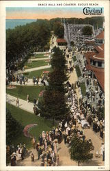Dance Hall and Coaster: Euclid Beach Postcard