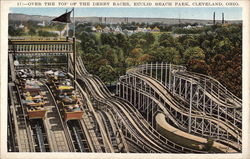 Over the Top of the Derby Racer, Euclid Beach Park Postcard