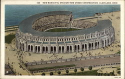 New Municipal Stadium now under Construction Postcard
