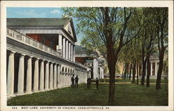 West Lawn, University of Virginia Charlottesville, VA Postcard Postcard