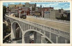 South Side Bridge and Business Section Postcard
