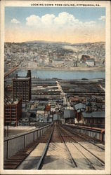 Looking Down Penn Incline Pittsburgh, PA Postcard Postcard