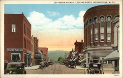 Jefferson Avenue, Looking North Moundsville, WV Postcard Postcard