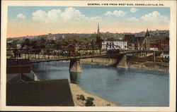 General View From West Side Connellsville, PA Postcard Postcard