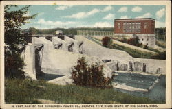 Foot Dam of the Consumers Power Co Big Rapids, MI Postcard Postcard