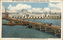 Massachusetts Institu of Technology and Harvard Bridge from Massachusetts Ave Cambridge, MA Postcard Postcard