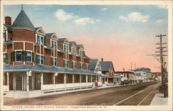 Ocean House and Ocean Avenue Hampton Beach, NH Postcard Postcard