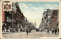 Market Street, North from 6th Street Wilmington, DE Postcard Postcard