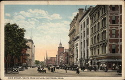 Main Street, South from Asylum Hartford, CT Postcard Postcard