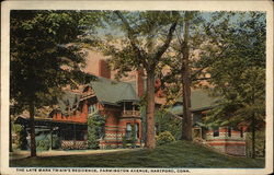 The Late Mark Twain's Residence, Farmington Avenue Hartford, CT Postcard Postcard
