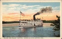 The New York Steamer "Hartford", Connecticut River Postcard Postcard