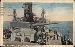 One of the Big Guns Aboard the US Battleship Wyoming Postcard