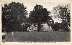 View of HIgh School, showing campus Postcard