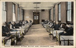 INterior of BArrack, National MIlitary Home Leavenworth, KS Postcard Postcard