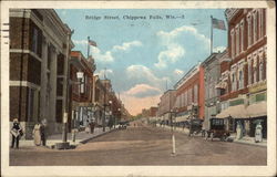 Bridge Street Chippewa Falls, WI Postcard Postcard