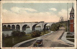 New P RR Bridge over Schuykill River, Fairmount Park Postcard
