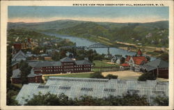 Bird's eye view from Observatory Hill Morgantown, WV Postcard Postcard