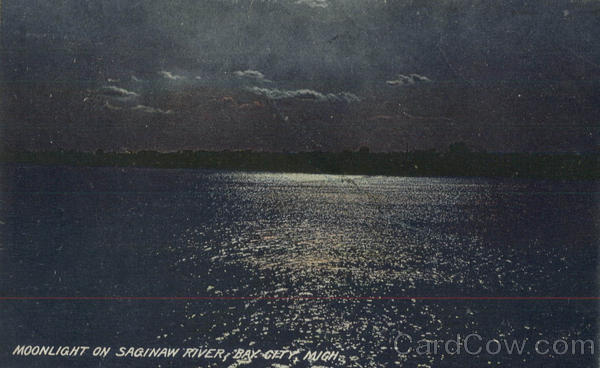 Moonlight on Saginaw River Bay City Michigan