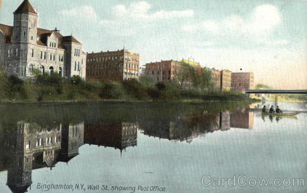 Wall St. showing Post Office Binghamton New York