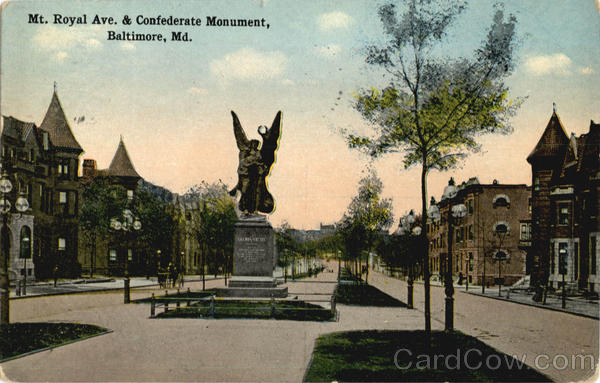 Mt. Royal Ave. & Confederate Monument Baltimore Maryland
