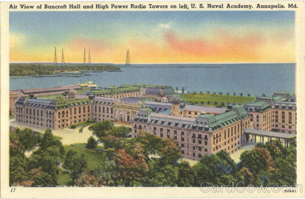 Naval Academy Bancroft Hall & Radio Towers Annapolis Maryland
