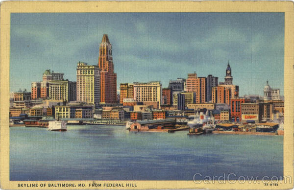 Skyline of Baltimore, Federal Hill Maryland