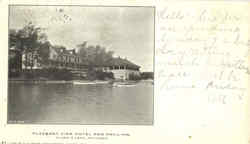 Pleasant View Hotel and Pavilion, Clark's Lake Postcard