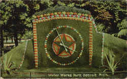 Floral Clock, Gladwin Park, Water Works Park Postcard