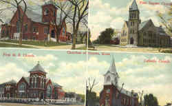 Churches of Ottawa Kansas Postcard Postcard